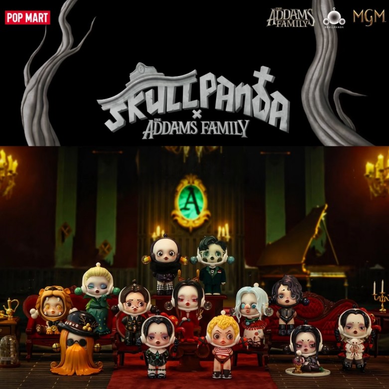 Model Kit Girl - POP MART SKULLPANDA Serie Famiglia Addams