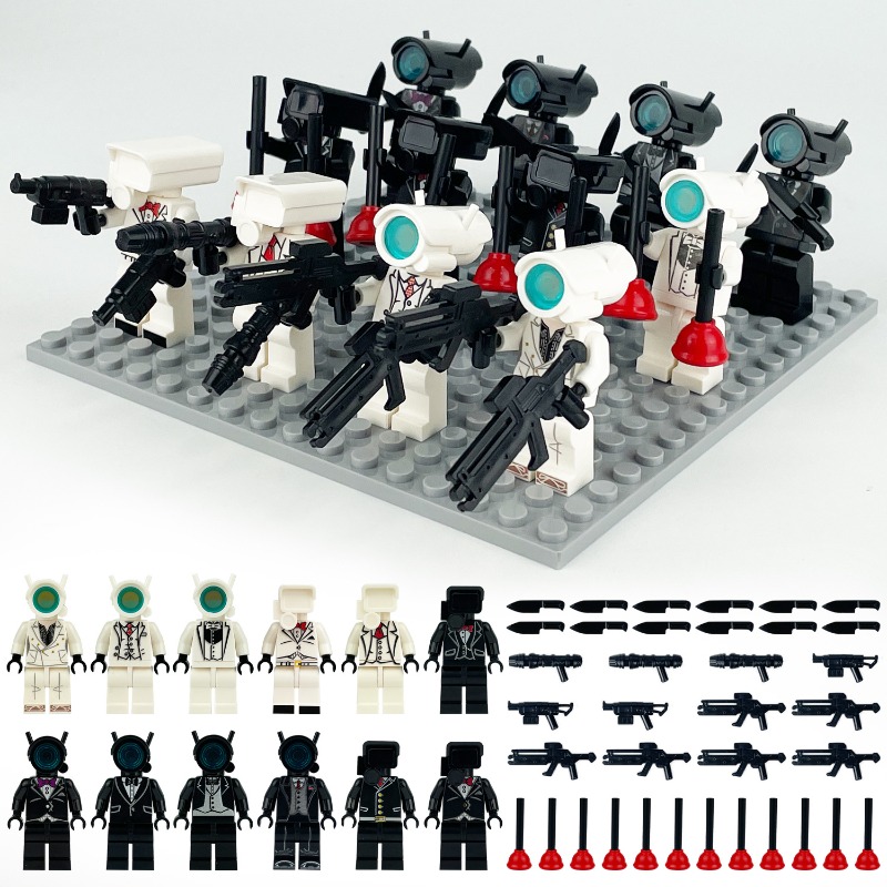 Model Kit Zhao Yun - M8195 Minifigure da costruzione con monitor,